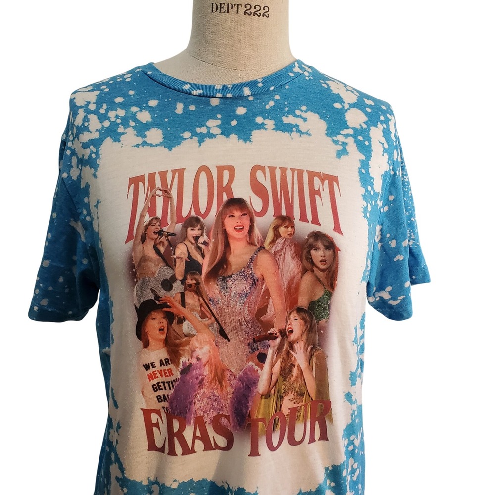 Gildan Taylor Swift‎ Eras Tour Bleach Dye T-Shirt Graphic Tee Small
